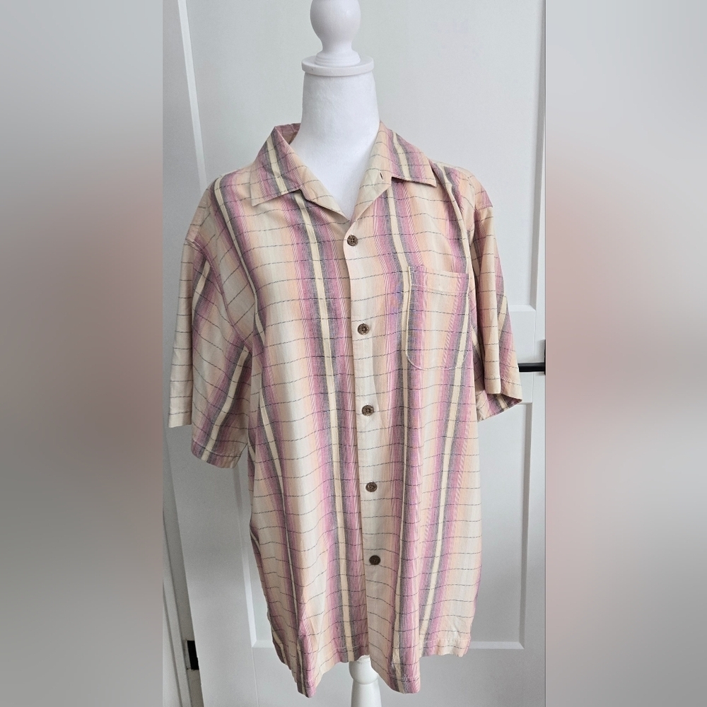 Tommy Bahama Original Fit Button Down Short Sleeve Mens Large Shirt
